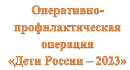 Оперативно-профилактическая операция «Дети России – 2023».